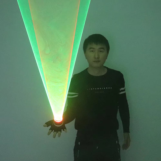 Green Red Laser Vortex Gloves Auto Rotating Vortex Laser Glove Palm Gyroscope Gloves Light up Birthday Party Laser Show