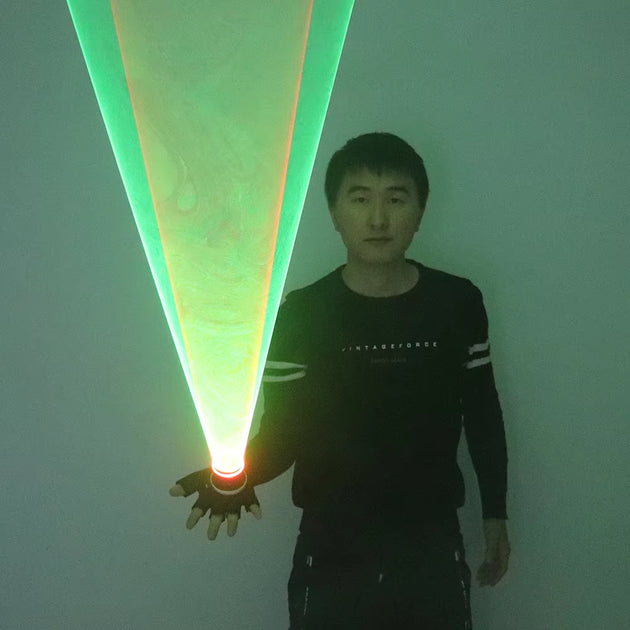 Green Red Laser Vortex Gloves Auto Rotating Vortex Laser Glove Palm Gyroscope Gloves Light up Birthday Party Laser Show