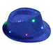 LED Flashing Jazz Cap Unisex Adult Hip Hop Dance Show Jazz Hat Sequins Luminous Costumes Stage Dance Party Halloween Props