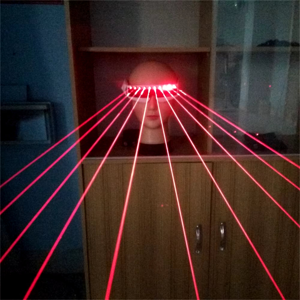Cool Red Laser Glasses Gloves Performance DJ Laserman Show Sunglasses Costumes Stage Dance Cosplay Halloween Night Club Props