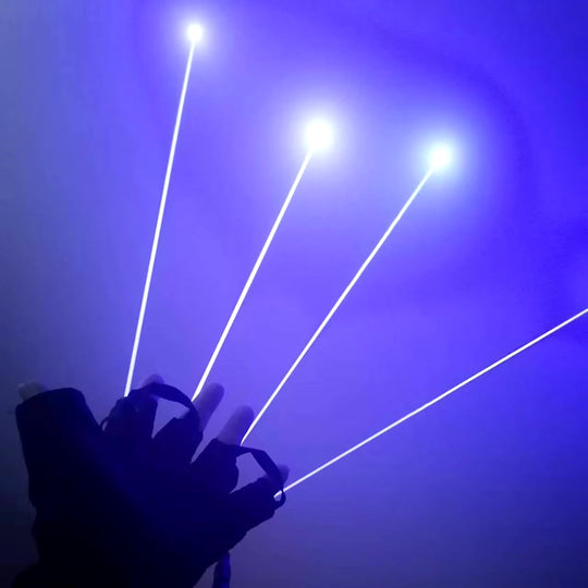 Multi-Beam Laser Gloves Stage Performance Lighting Props Glow Stick Party Atmosphere Light Blue 2-In-1 Laser Light