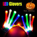 LED Gloves Neon Guantes Glowing Halloween Party Light Props Luminous Flashing Skull Gloves Stage Costume Christmas Supplies