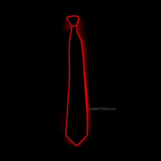 Men Glowing Tie Wire Neon LED Luminous Tie Glasses Cosplay Party Haloween Christmas Luminous Light up DJ Bar Club Stage Prop