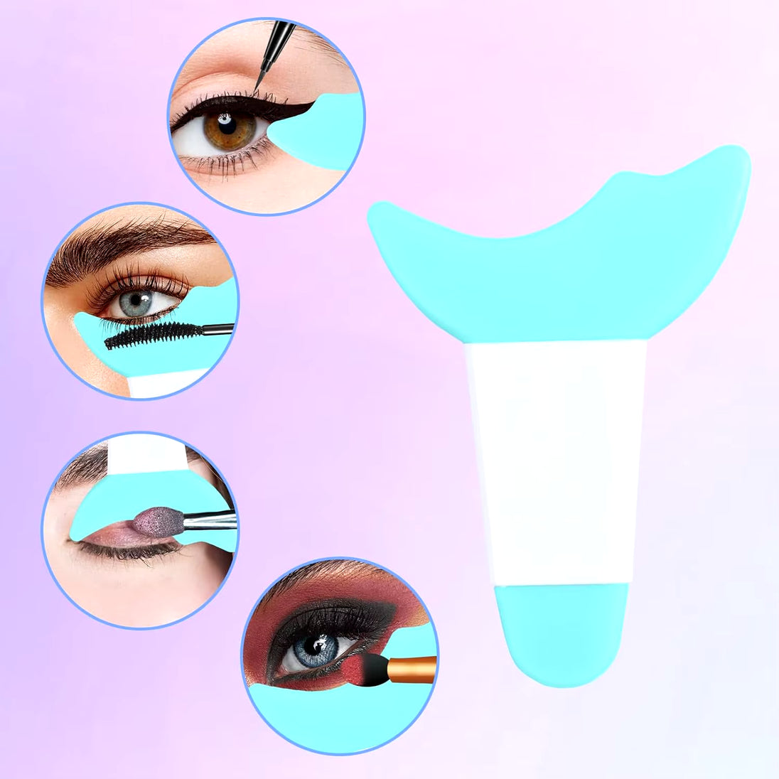 4 Pcs Set Multi Functional Eye Makeup Assistant Combination Silica Gel Paint