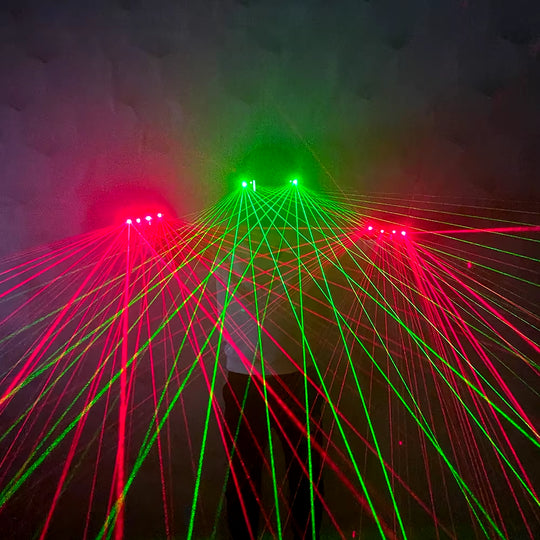 Laser Gloves Nightclub Stage Show Laser Props LED Robot Laser Multi-Beam Glasses Glove Accessories Halloween Party Supplies