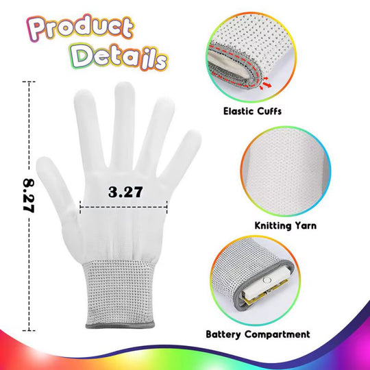 LED Gloves Neon Guantes Glowing Halloween Party Light Props Luminous Flashing Skull Gloves Stage Costume Christmas Supplies