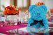 Blue Artificial Rose Flowers Bear 10 Inch Wedding Party Decoration Gift Box