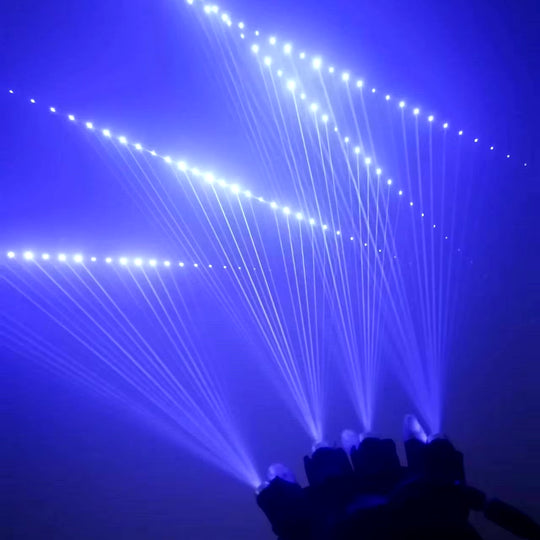 Multi-Beam Laser Gloves Stage Performance Lighting Props Glow Stick Party Atmosphere Light Blue 2-In-1 Laser Light