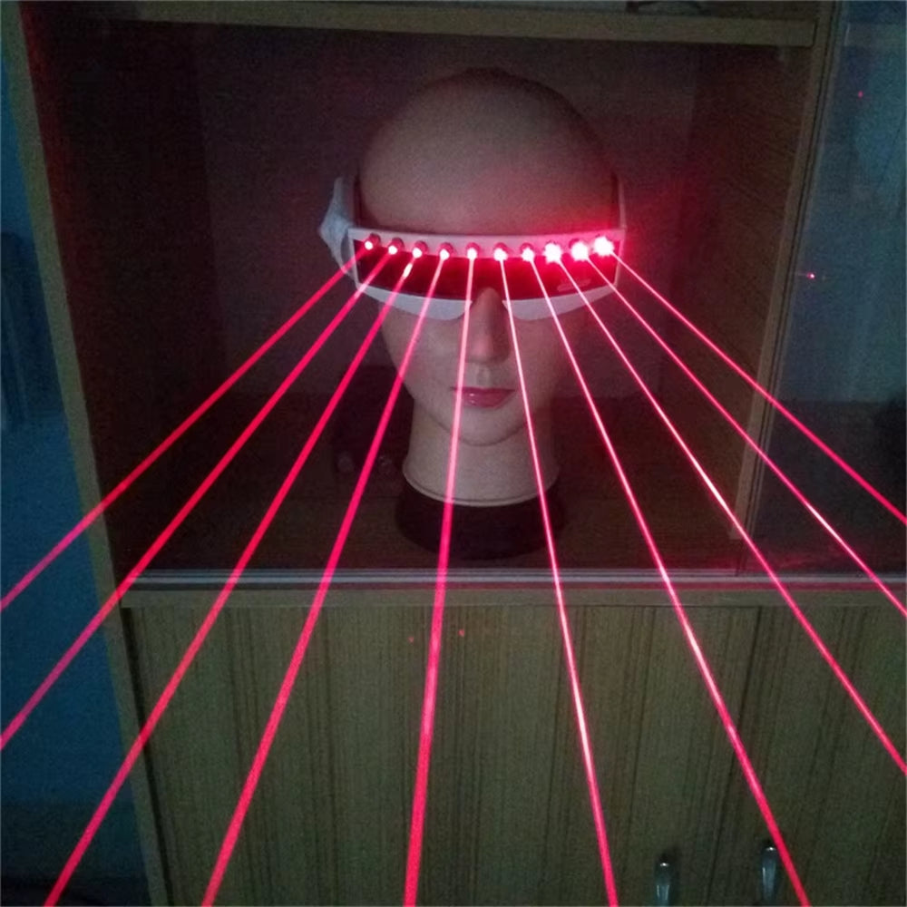 Cool Red Laser Glasses Gloves Performance DJ Laserman Show Sunglasses Costumes Stage Dance Cosplay Halloween Night Club Props