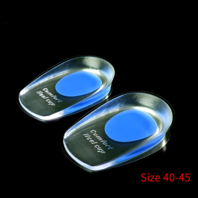 1Pair Soft Silicone Gel Insoles Men Women Transparent Relieve Foot Pain Heel Insoles Foot Massager Care Shoe Pad Foot Care Tool