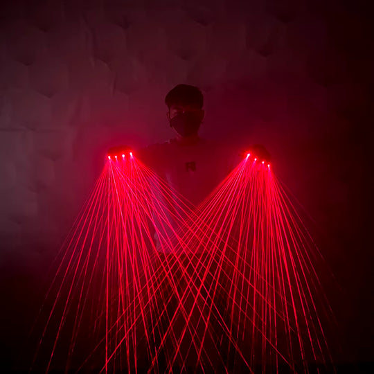Laser Gloves Nightclub Stage Show Laser Props LED Robot Laser Multi-Beam Glasses Glove Accessories Halloween Party Supplies