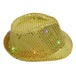 LED Flashing Jazz Cap Unisex Adult Hip Hop Dance Show Jazz Hat Sequins Luminous Costumes Stage Dance Party Halloween Props