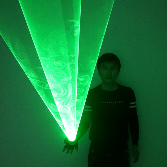New Green Rotating Laser Gloves Whirlwind Handheld Laser Cannon DJ Dancing Club Tunnel Effect Vortex Laser Glove LED Light