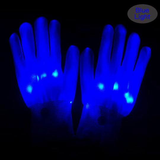 LED Gloves Neon Guantes Glowing Halloween Party Light Props Luminous Flashing Skull Gloves Stage Costume Christmas Supplies