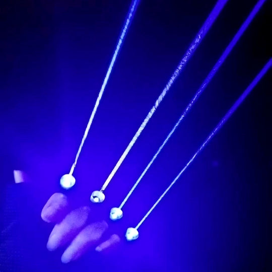 Multi-Beam Laser Gloves Stage Performance Lighting Props Glow Stick Party Atmosphere Light Blue 2-In-1 Laser Light