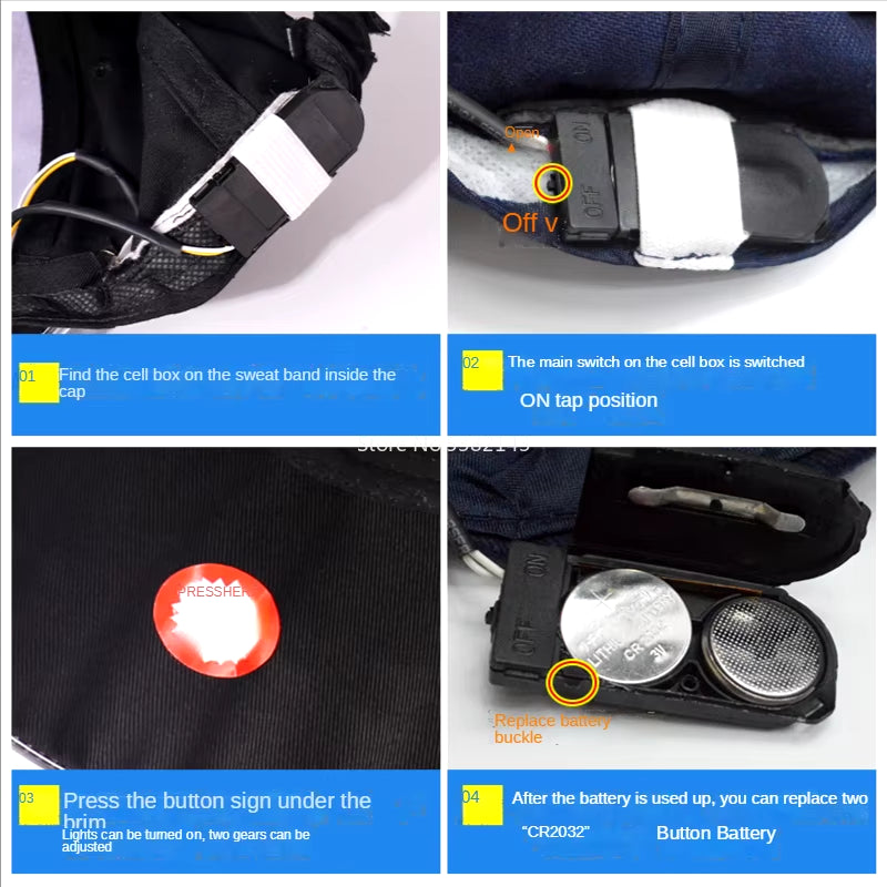 Fashion Bright Glow in Dark Reading Fishing Jogging Light up LED Sport Hat Baseball Caps Luminous Holiday Hat for Unisex