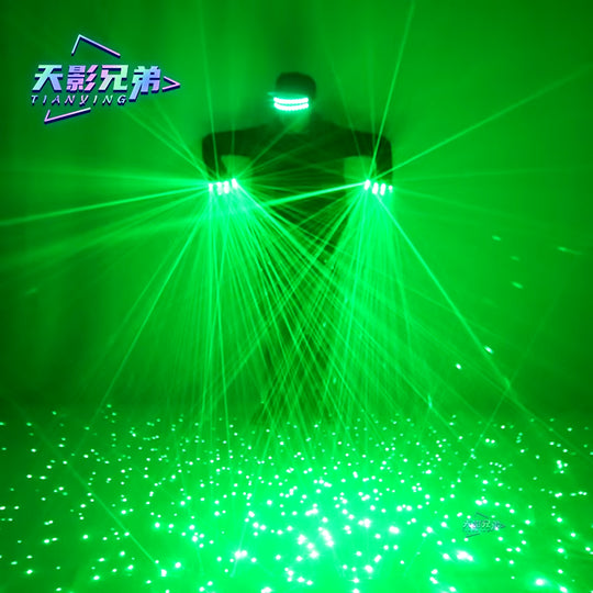 Green Laser Gloves with LED Luminous Glasses DJ Bar Street Dance Luminous Gloves Dance Show Stage Performance Party Props