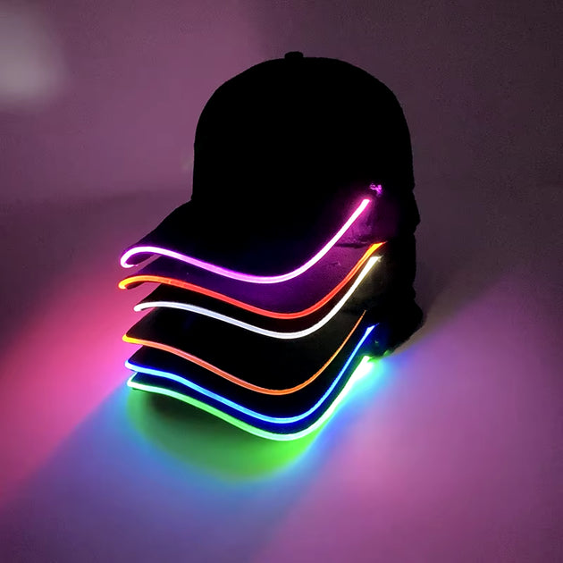 LED Light up Baseball Hat Flashing Glow Rave Party Cap for Hip-Hop Club Bar Stage Performance Fashion Supplies for Women Men