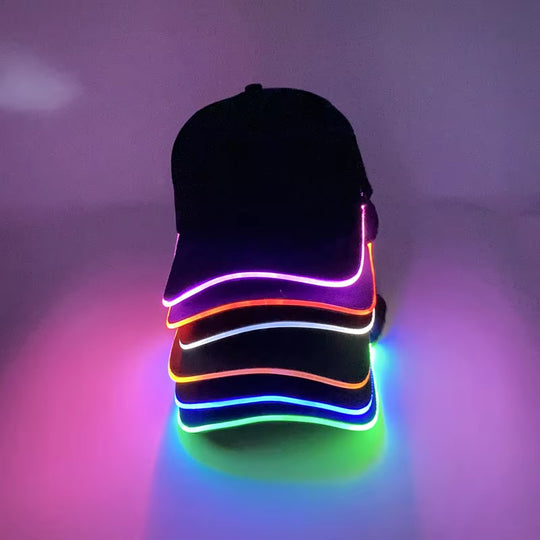 LED Light up Baseball Hat Flashing Glow Rave Party Cap for Hip-Hop Club Bar Stage Performance Fashion Supplies for Women Men