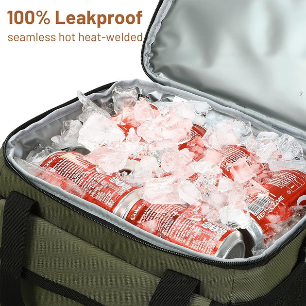 Large Lunch Box for Men, Insulated Lunch Bags Soft Coolers Bag with Shoulder Strap for Adults Work Beach Picnic Travel, 18 Cans, Army Green