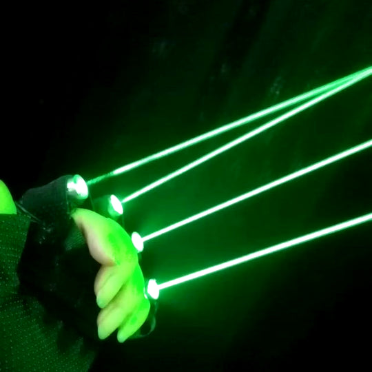 Green Laser Gloves 650Nm Laser Module 40 Laser Stage Gloves per Finger DJ Club Party Performance 2 in 1 Red Multi-Beam