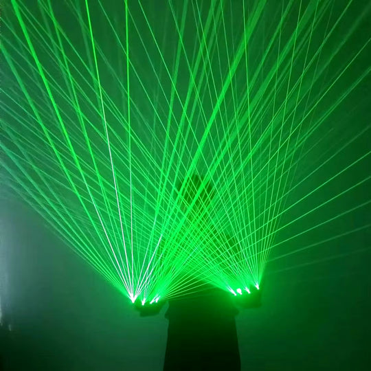 Green Laser Gloves 650Nm Laser Module 40 Laser Stage Gloves per Finger DJ Club Party Performance 2 in 1 Red Multi-Beam