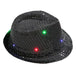 LED Flashing Jazz Cap Unisex Adult Hip Hop Dance Show Jazz Hat Sequins Luminous Costumes Stage Dance Party Halloween Props