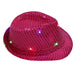 LED Flashing Jazz Cap Unisex Adult Hip Hop Dance Show Jazz Hat Sequins Luminous Costumes Stage Dance Party Halloween Props