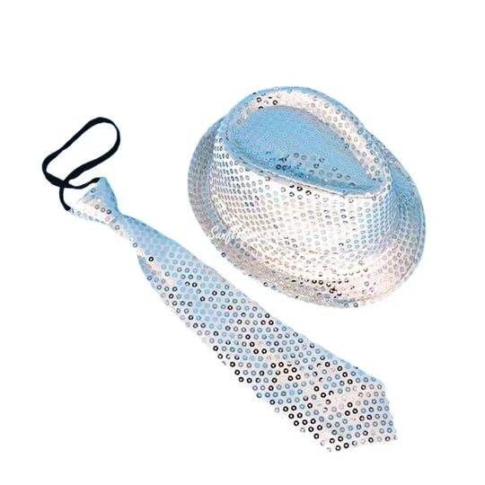 LED Light Sequin Fedora Hat Jazz Hats Cap Bow Tie Party Costume for Kids Girl Boy Men Women Birthday Wedding Festival