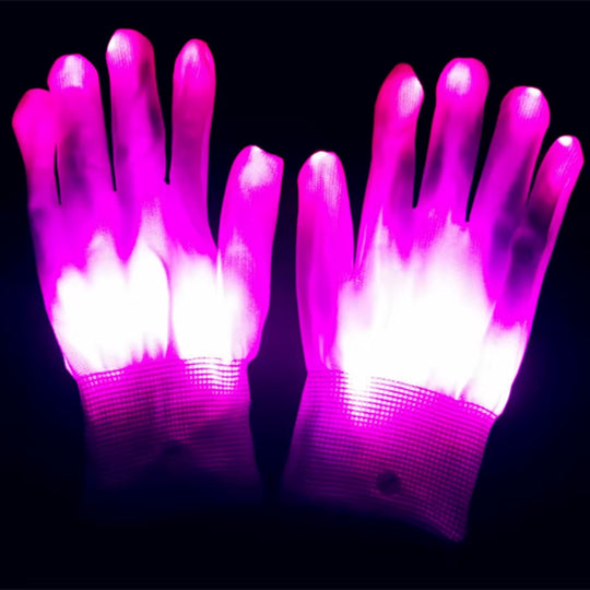 Halloween LED Gloves Neon Glowing Party Light Props Luminous Flashing Skull Gloves Stage Costume Christmas Children'S Day Gift