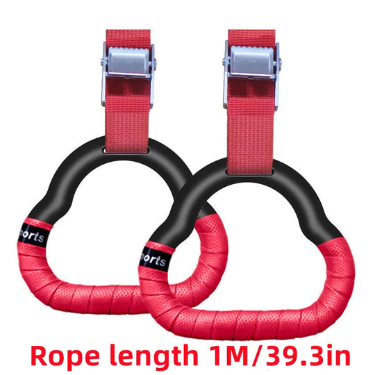 Gymnastics Rings Kid Sport Toy Non-Slip Gym Rings with Swing Adjustable Straps Pull-Up Workout Gymnastics Fitness Equipment Toy