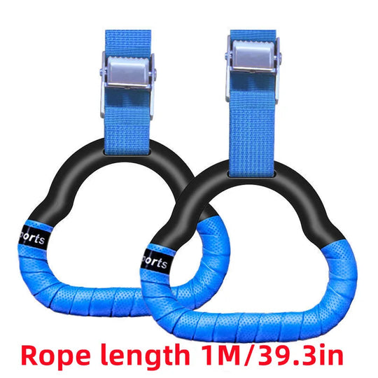 Gymnastics Rings Kid Sport Toy Non-Slip Gym Rings with Swing Adjustable Straps Pull-Up Workout Gymnastics Fitness Equipment Toy