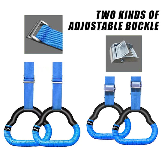Gymnastics Rings Kid Sport Toy Non-Slip Gym Rings with Swing Adjustable Straps Pull-Up Workout Gymnastics Fitness Equipment Toy
