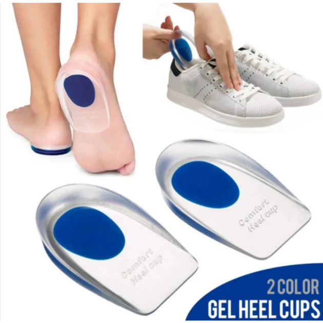 1Pair Soft Silicone Gel Insoles Men Women Transparent Relieve Foot Pain Heel Insoles Foot Massager Care Shoe Pad Foot Care Tool