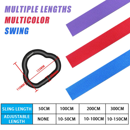 Gymnastics Rings Kid Sport Toy Non-Slip Gym Rings with Swing Adjustable Straps Pull-Up Workout Gymnastics Fitness Equipment Toy