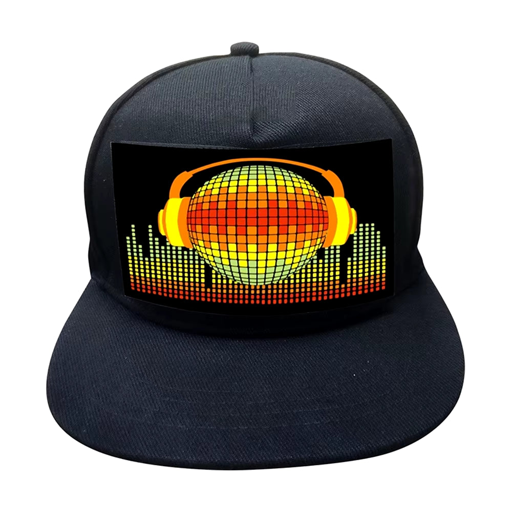 LED Hat Cold Light Film Hat EL Luminous Hat Men and Women Stage Personality Night Club Bar Hip Hop Hat Party Wedding Decoration
