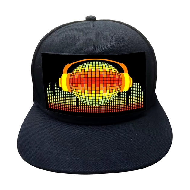 LED Hat Cold Light Film Hat EL Luminous Hat Men and Women Stage Personality Night Club Bar Hip Hop Hat Party Wedding Decoration