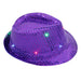 LED Flashing Jazz Cap Unisex Adult Hip Hop Dance Show Jazz Hat Sequins Luminous Costumes Stage Dance Party Halloween Props