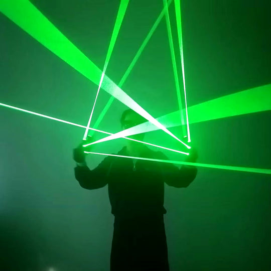 Green Laser Gloves 650Nm Laser Module 40 Laser Stage Gloves per Finger DJ Club Party Performance 2 in 1 Red Multi-Beam