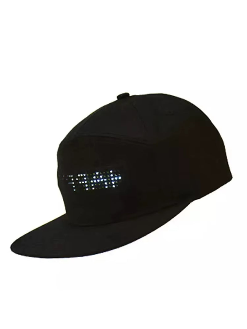 USB Rechargeable Unisex Baseball Cap Bluetooth APP Programmable LED Scrolling Message Display Board Hip Hop Street Snapback Hat
