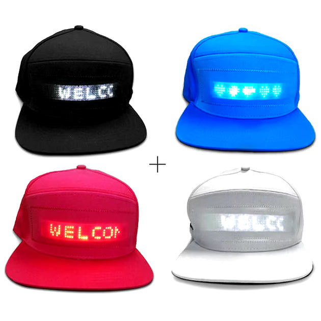USB Rechargeable Unisex Baseball Cap Bluetooth APP Programmable LED Scrolling Message Display Board Hip Hop Street Snapback Hat