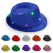 LED Flashing Jazz Cap Unisex Adult Hip Hop Dance Show Jazz Hat Sequins Luminous Costumes Stage Dance Party Halloween Props