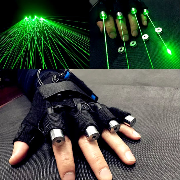 Green Laser Gloves 650Nm Laser Module 40 Laser Stage Gloves per Finger DJ Club Party Performance 2 in 1 Red Multi-Beam