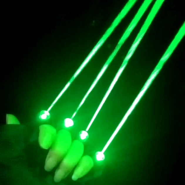Green Laser Gloves 650Nm Laser Module 40 Laser Stage Gloves per Finger DJ Club Party Performance 2 in 1 Red Multi-Beam