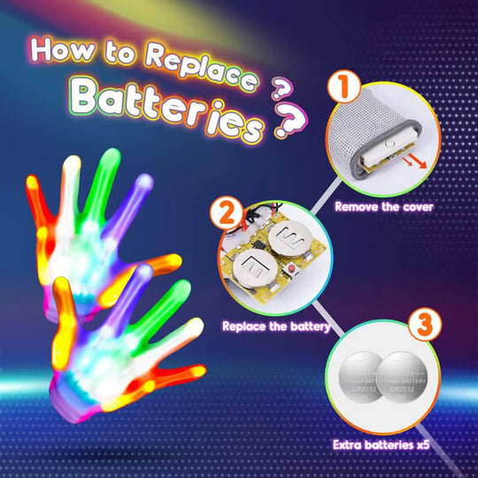 LED Gloves Neon Guantes Glowing Halloween Party Light Props Luminous Flashing Skull Gloves Stage Costume Christmas Supplies