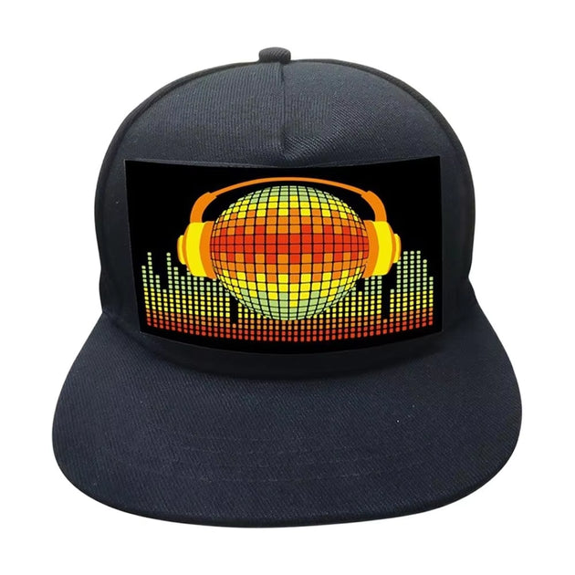 LED Hat Cold Light Film Hat EL Luminous Hat Men and Women Stage Personality Night Club Bar Hip Hop Hat Party Wedding Decoration