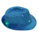 LED Flashing Jazz Cap Unisex Adult Hip Hop Dance Show Jazz Hat Sequins Luminous Costumes Stage Dance Party Halloween Props