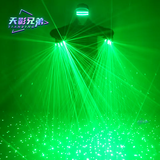 Green Laser Gloves with LED Luminous Glasses DJ Bar Street Dance Luminous Gloves Dance Show Stage Performance Party Props