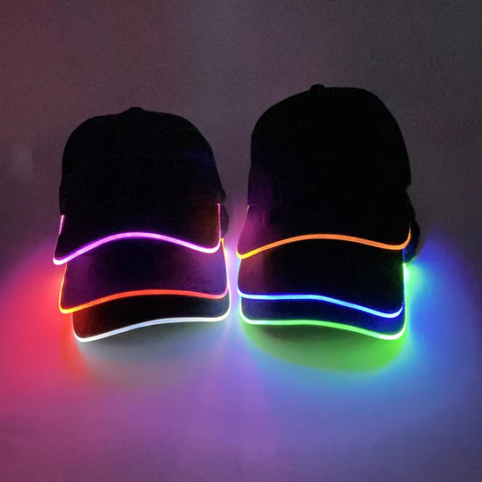 LED Light up Baseball Hat Flashing Glow Rave Party Cap for Hip-Hop Club Bar Stage Performance Fashion Supplies for Women Men