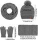 Womens Winter Warm Sets Knitted Fur Pompoms Beanie Hat Circle Loop Scarf Touch Screen Gloves Winter Favor Accessories